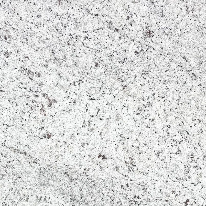 White granite countertop with speckled gray and black flecks.