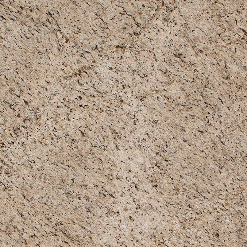 Beige granite countertop with speckled black and brown markings.