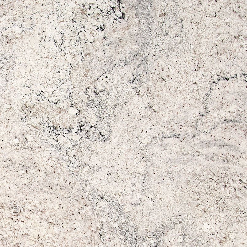 White granite countertop with speckled gray and black flecks.