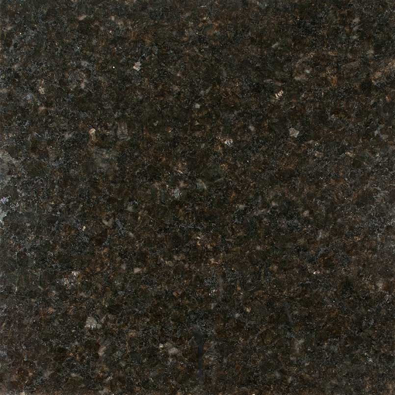 Dark brown granite surface with speckled texture.