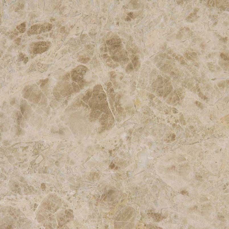Beige marble surface with brown veining.