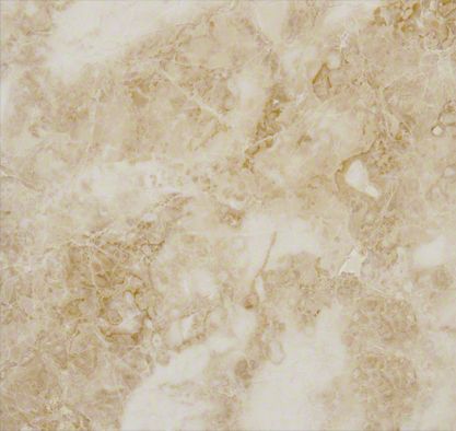Beige marble tile with swirling patterns and light and dark areas.