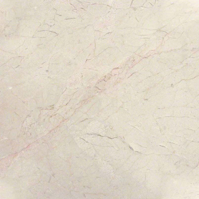 Beige marble with thin red and gray veining.