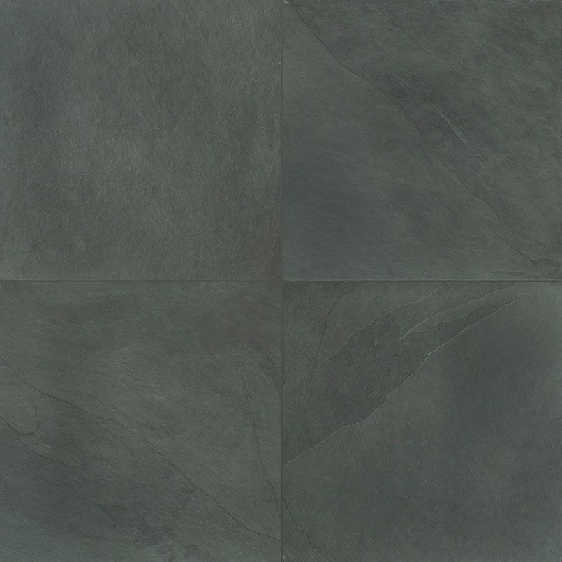 Four dark gray slate tiles arranged in a square.
