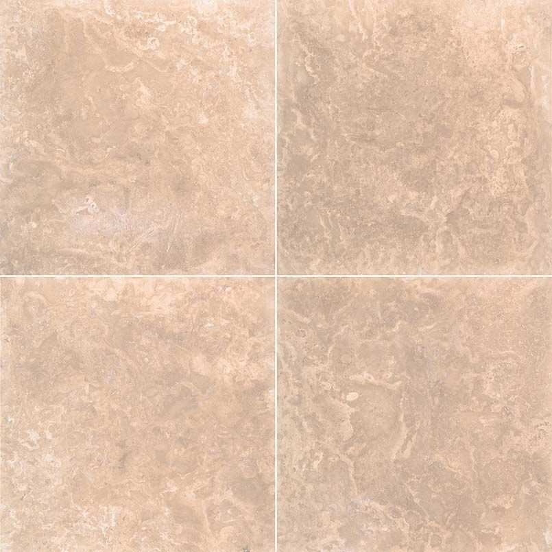 Four light brown, square tiles arranged in a square, textured surface.