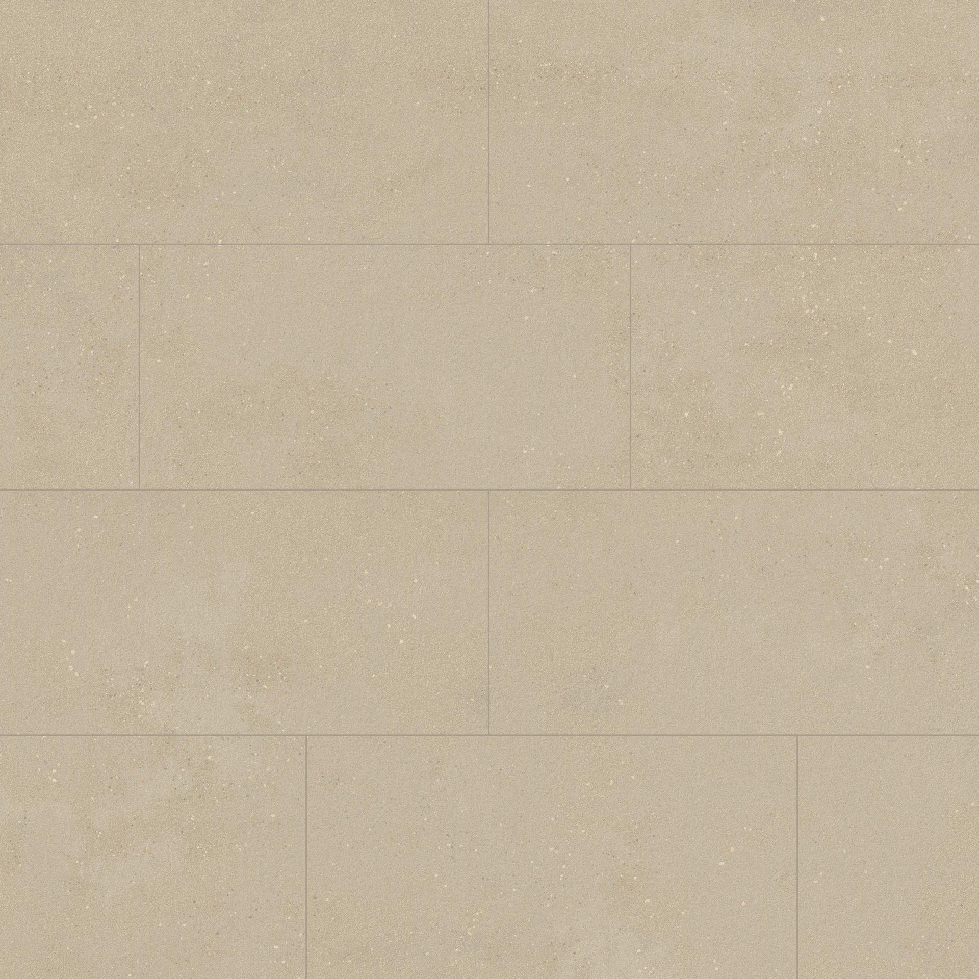 Tan rectangular tile flooring with visible grout lines.