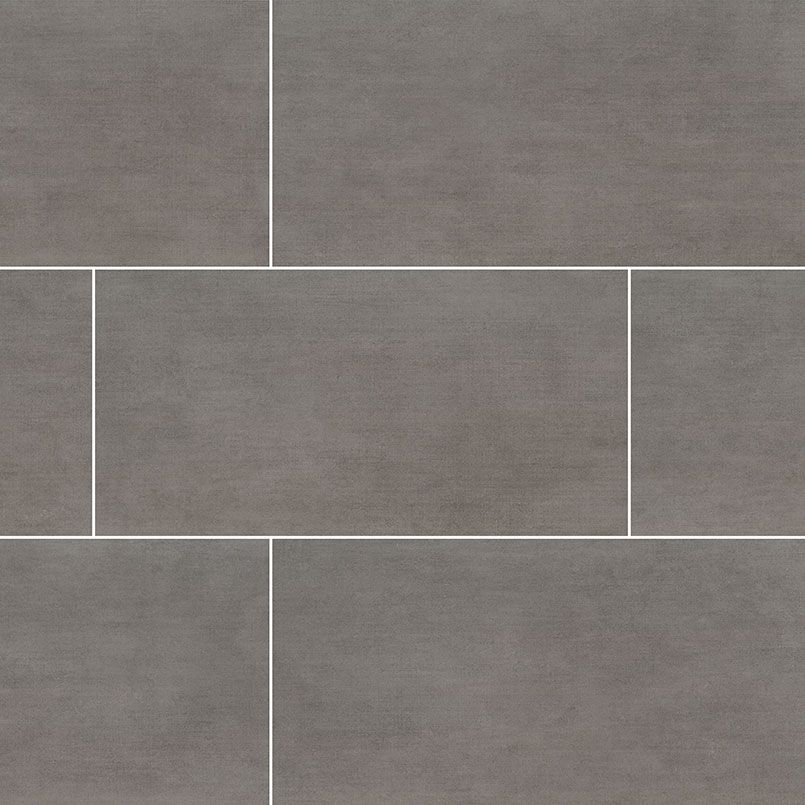 Gray rectangular tiles with white grout.