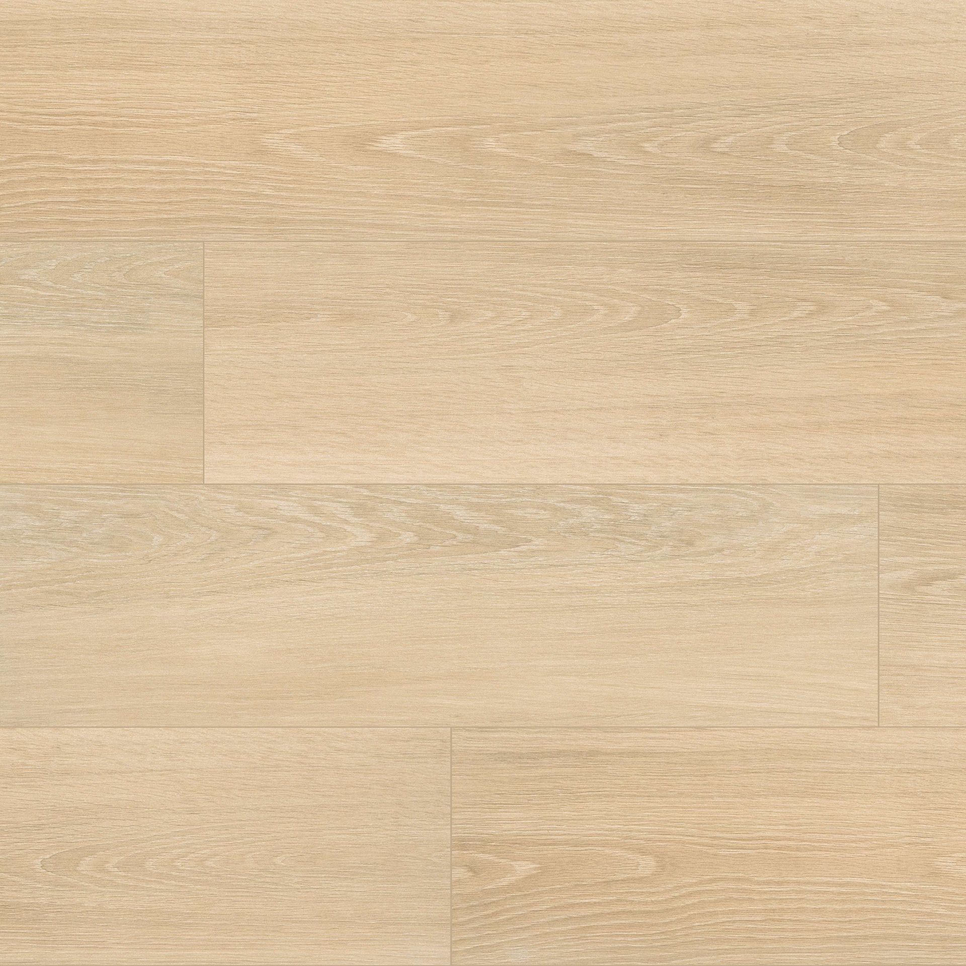 Light beige wood-look flooring with horizontal planks and subtle grain texture.