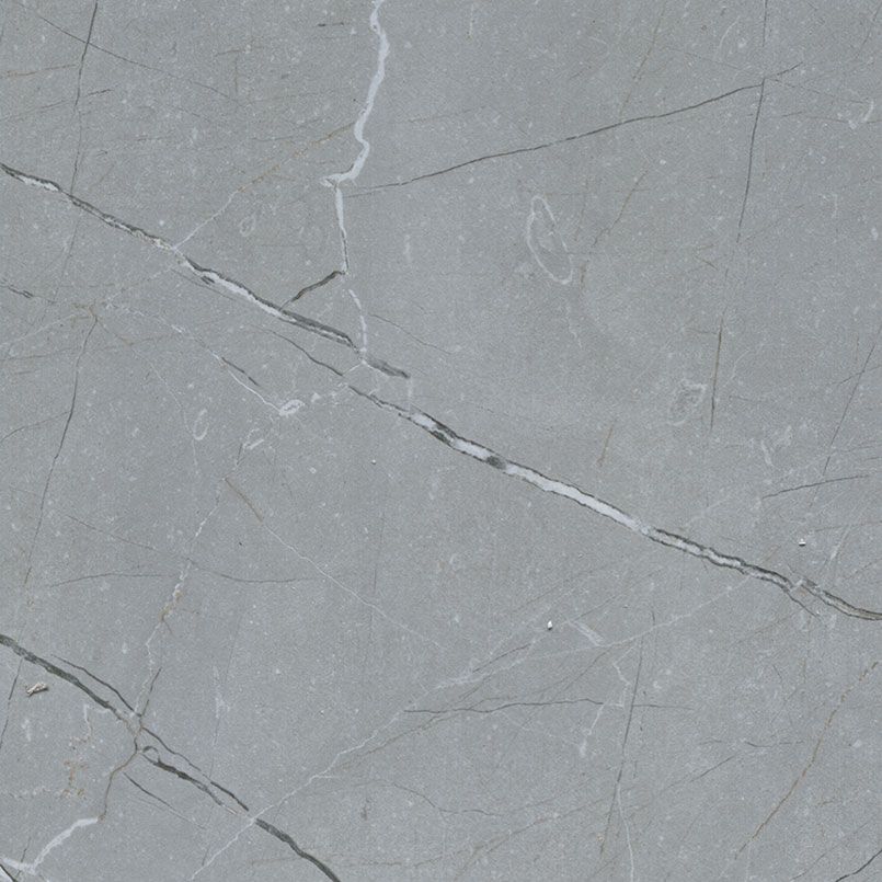 Gray marble surface with white and dark gray veining.