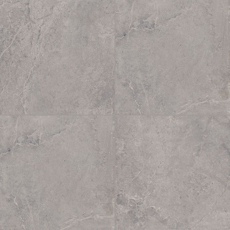 Gray stone tile with mottled texture and subtle veining.