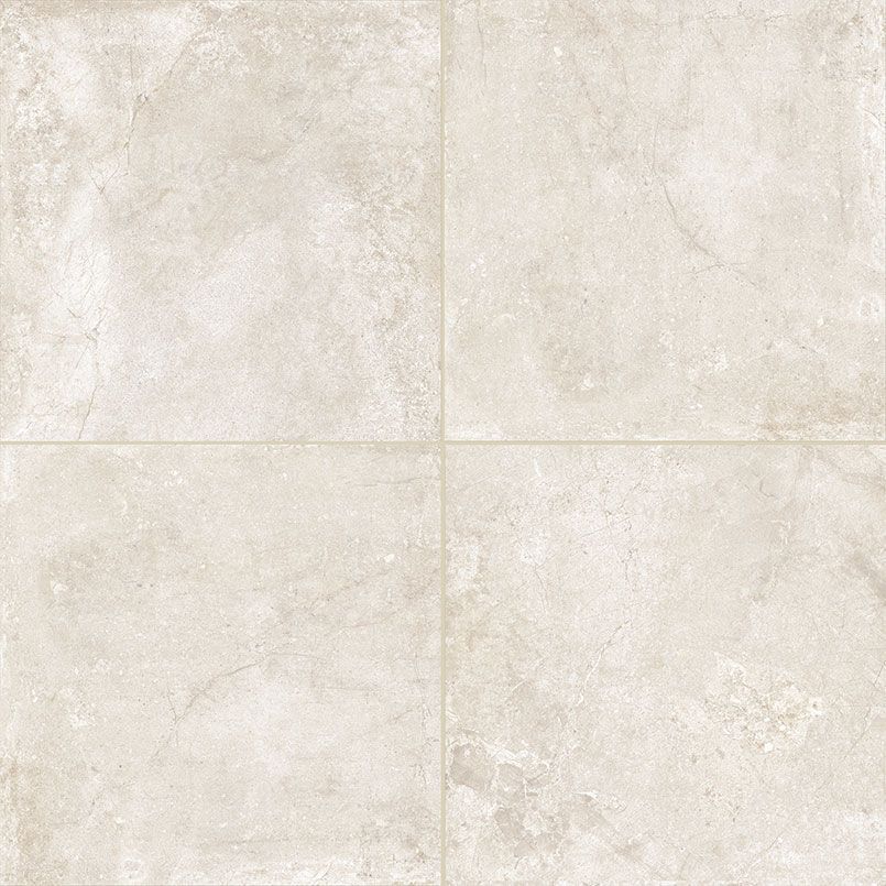 Four light beige, square tiles arranged in a 2x2 grid. The tiles have a textured, worn appearance.