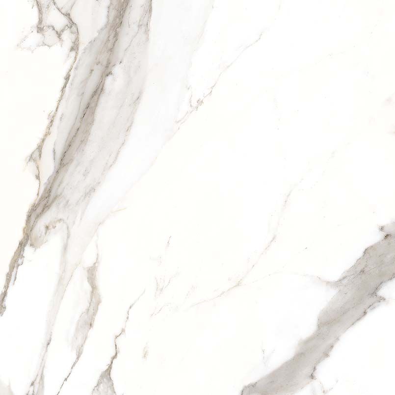 White marble tile with gray veining.