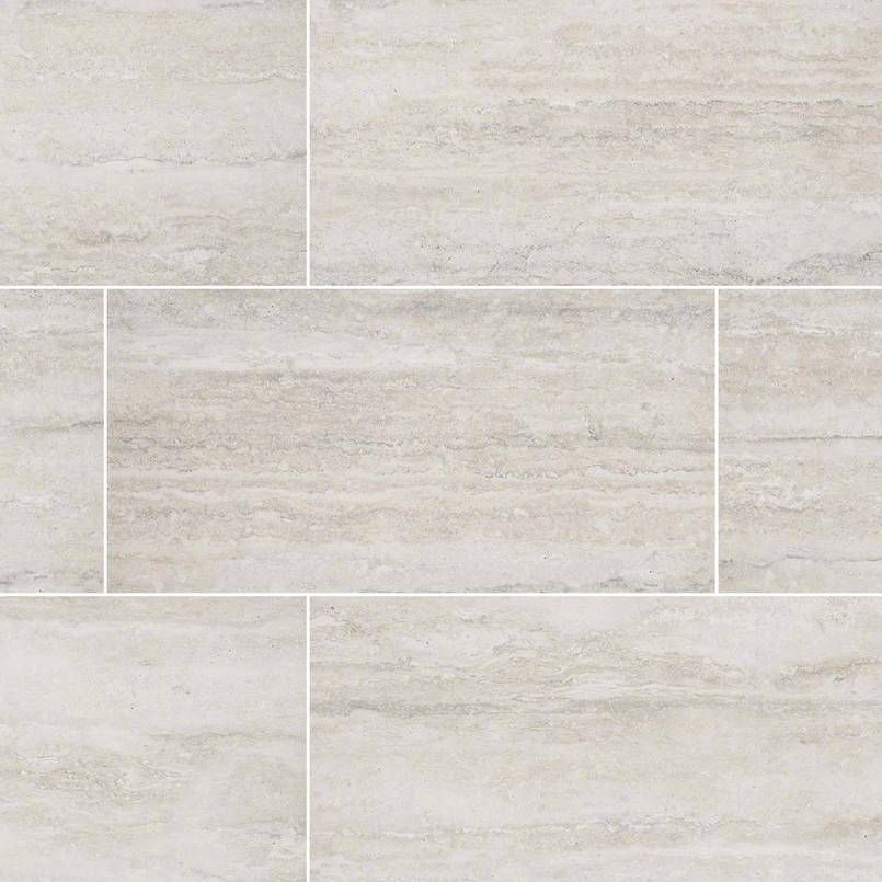 Light beige travertine tile pattern. Horizontal and vertical tile layout, subtle veining.