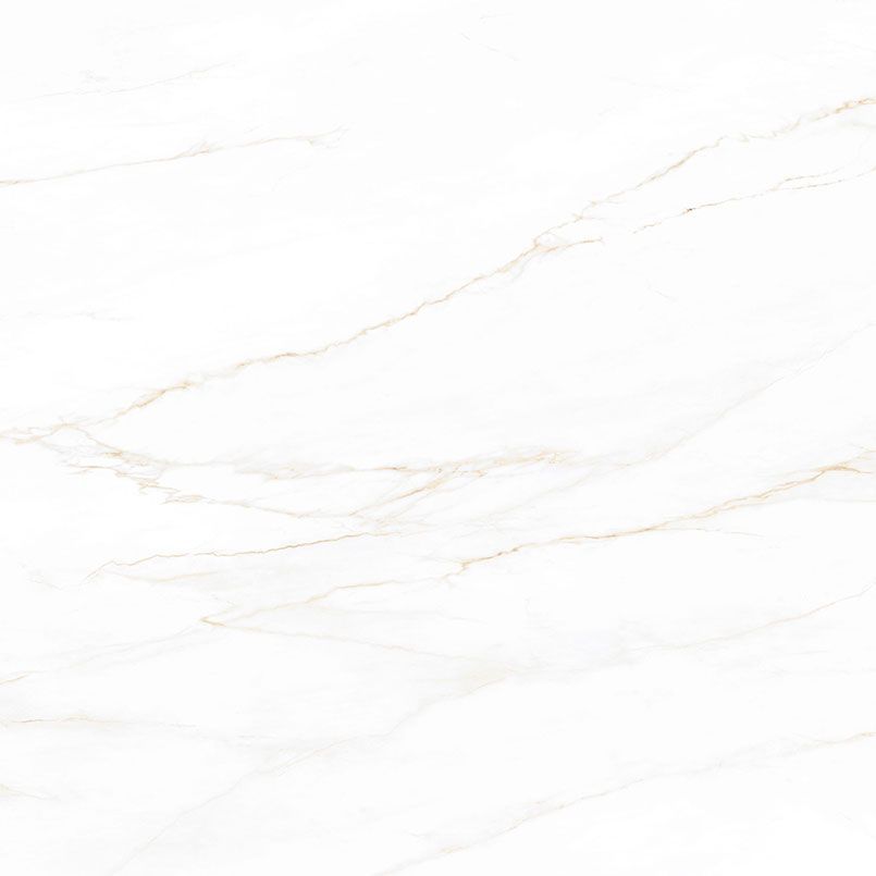 White marble surface with subtle gold veining.