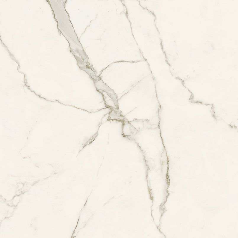 White marble tile with gray veining.