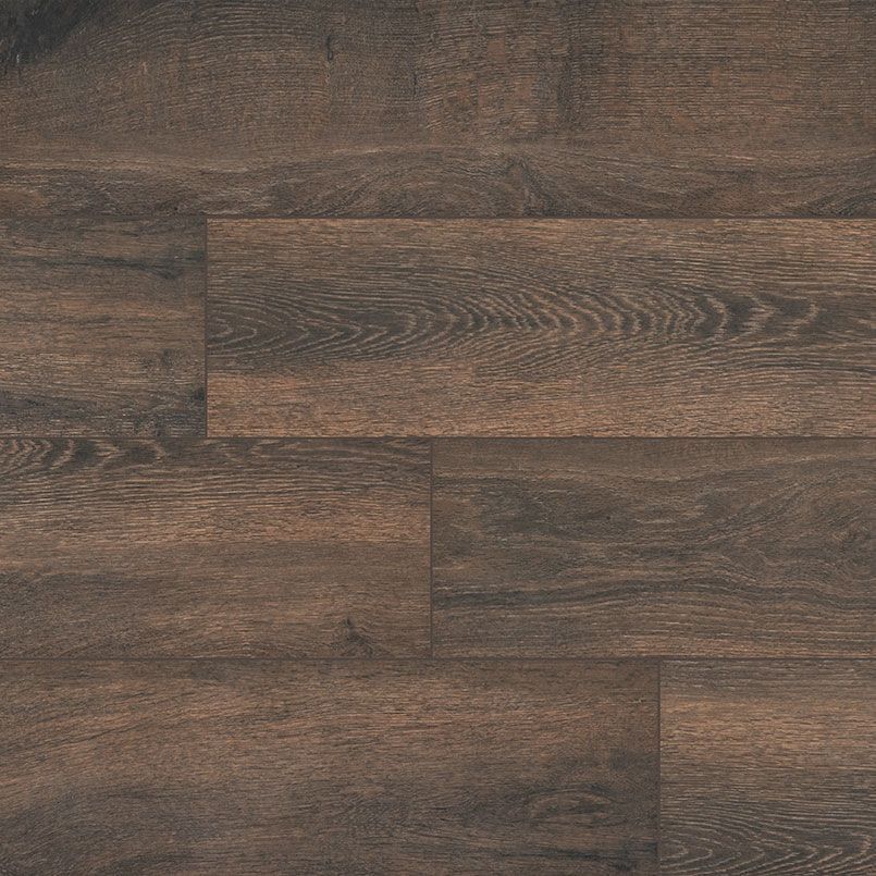 Dark brown wood flooring with wood grain detail.