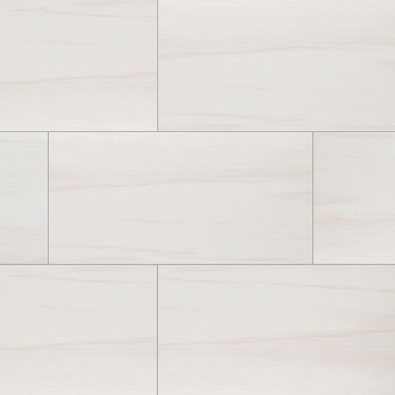 White rectangular floor tiles arranged in a staggered pattern with thin grout lines.