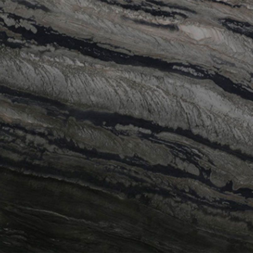 Dark grey and black marble surface with swirling patterns.