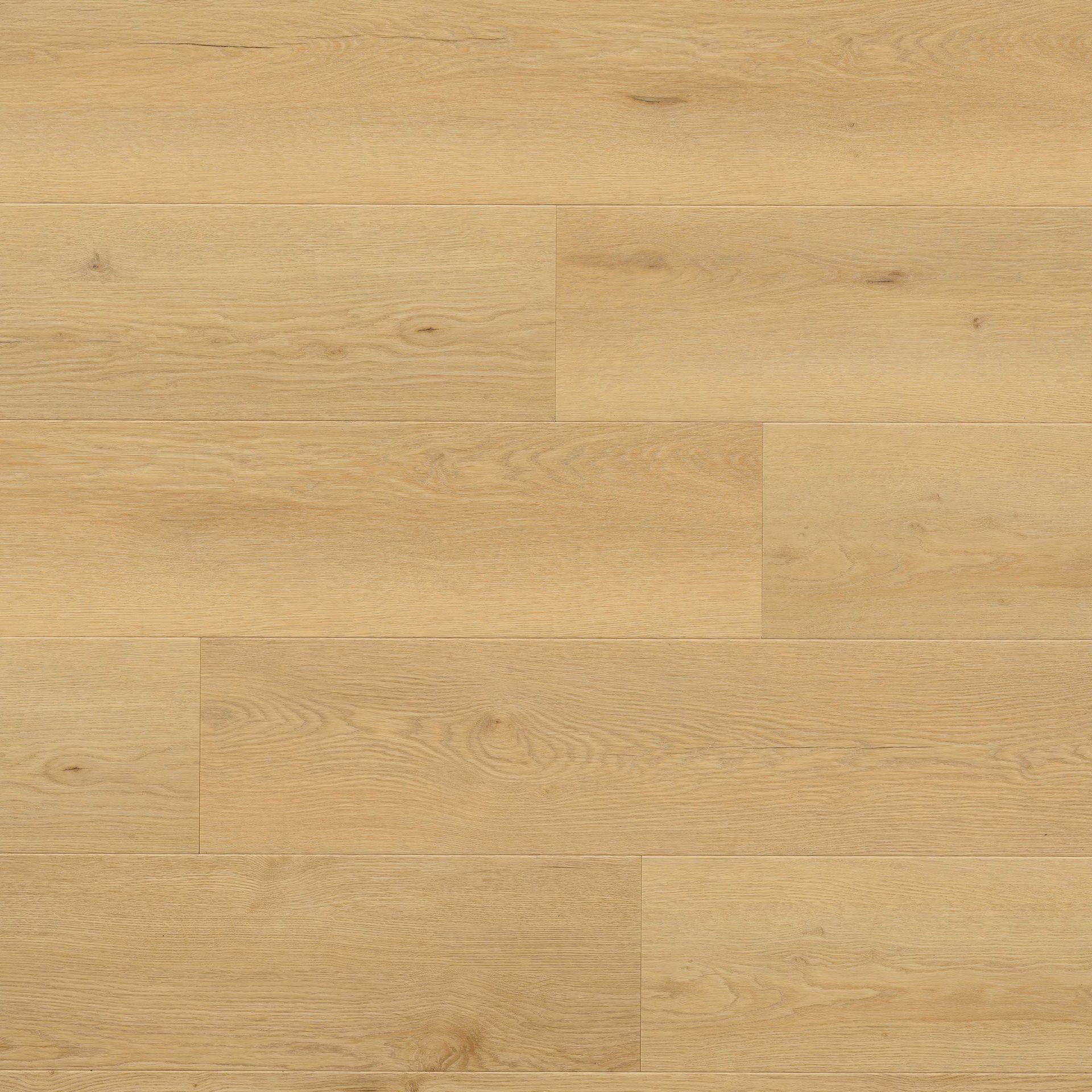 Light oak-colored wood flooring with horizontal planks and natural grain.