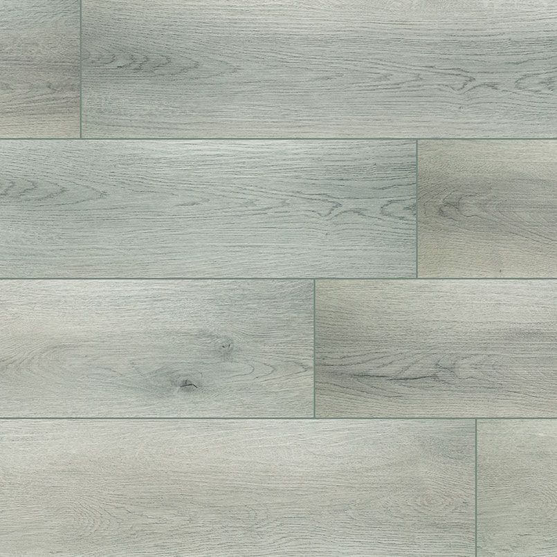 Light blue-gray wood flooring with horizontal planks.