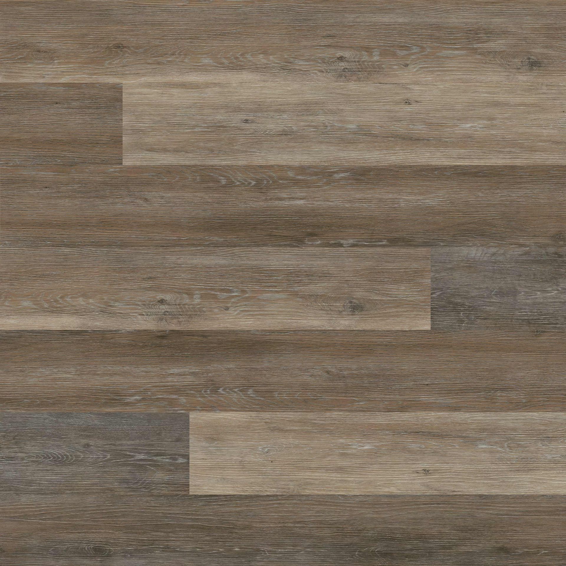 Wood-look flooring with horizontal planks in shades of brown and gray.