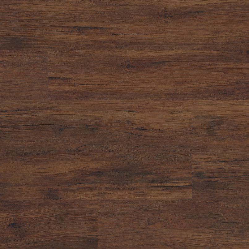 Dark brown wood-grain flooring with varying shades and natural textures.
