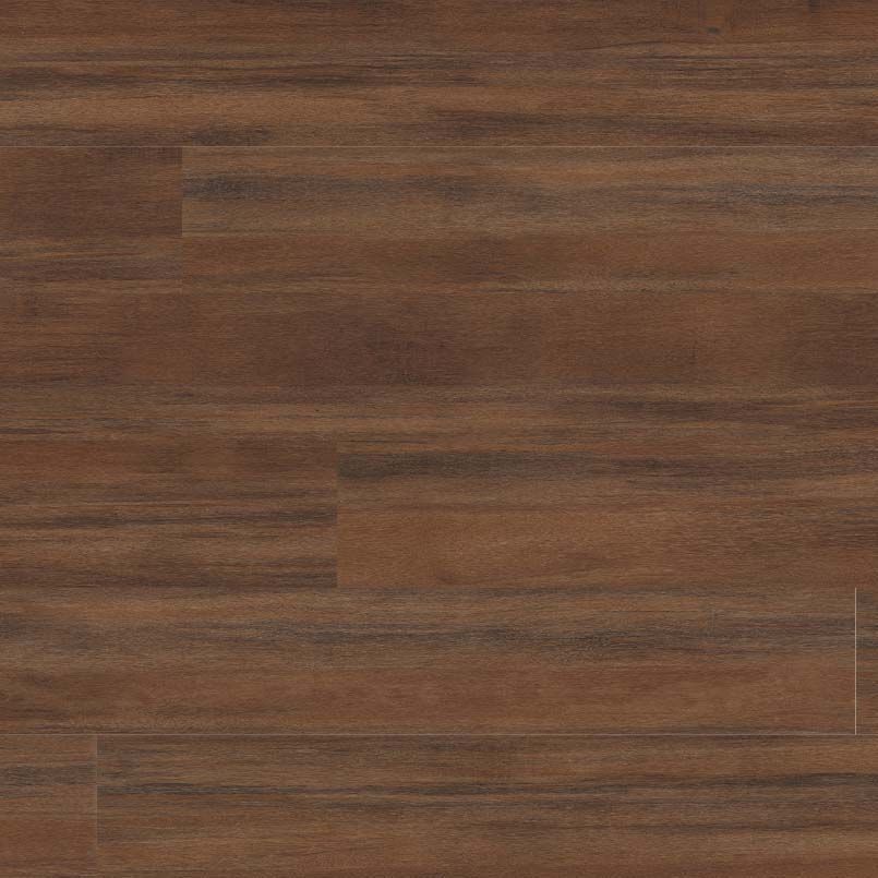 Brown wood-grain flooring with dark streaks.