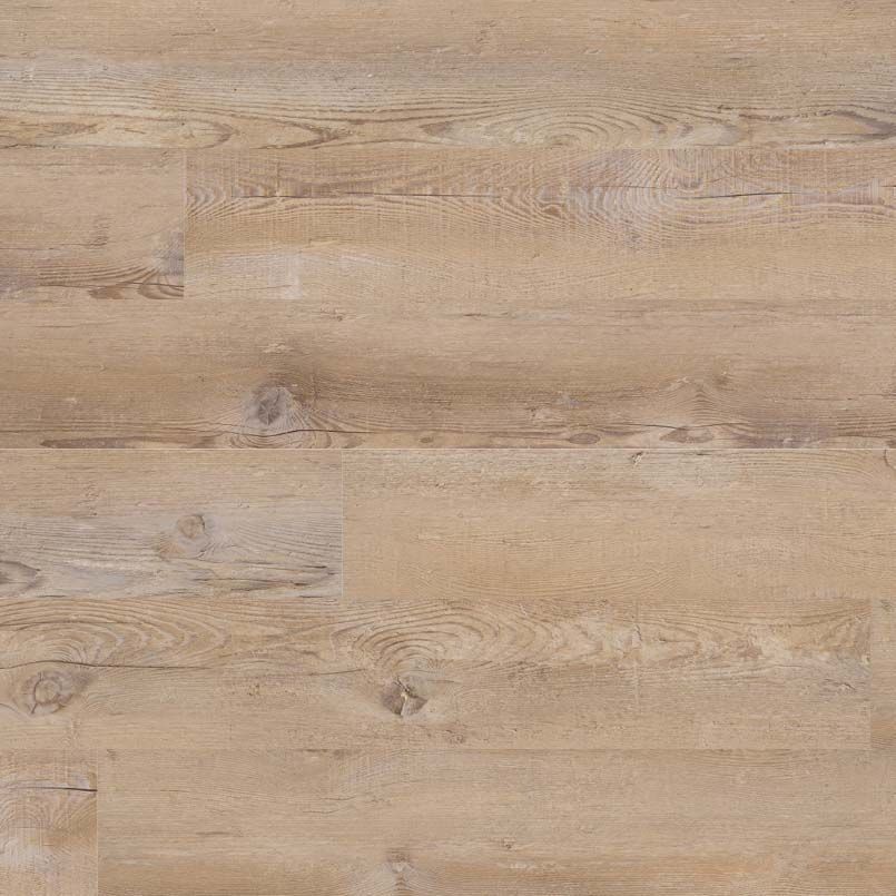 Light brown wood-look flooring. Horizontal planks with wood grain and knots.