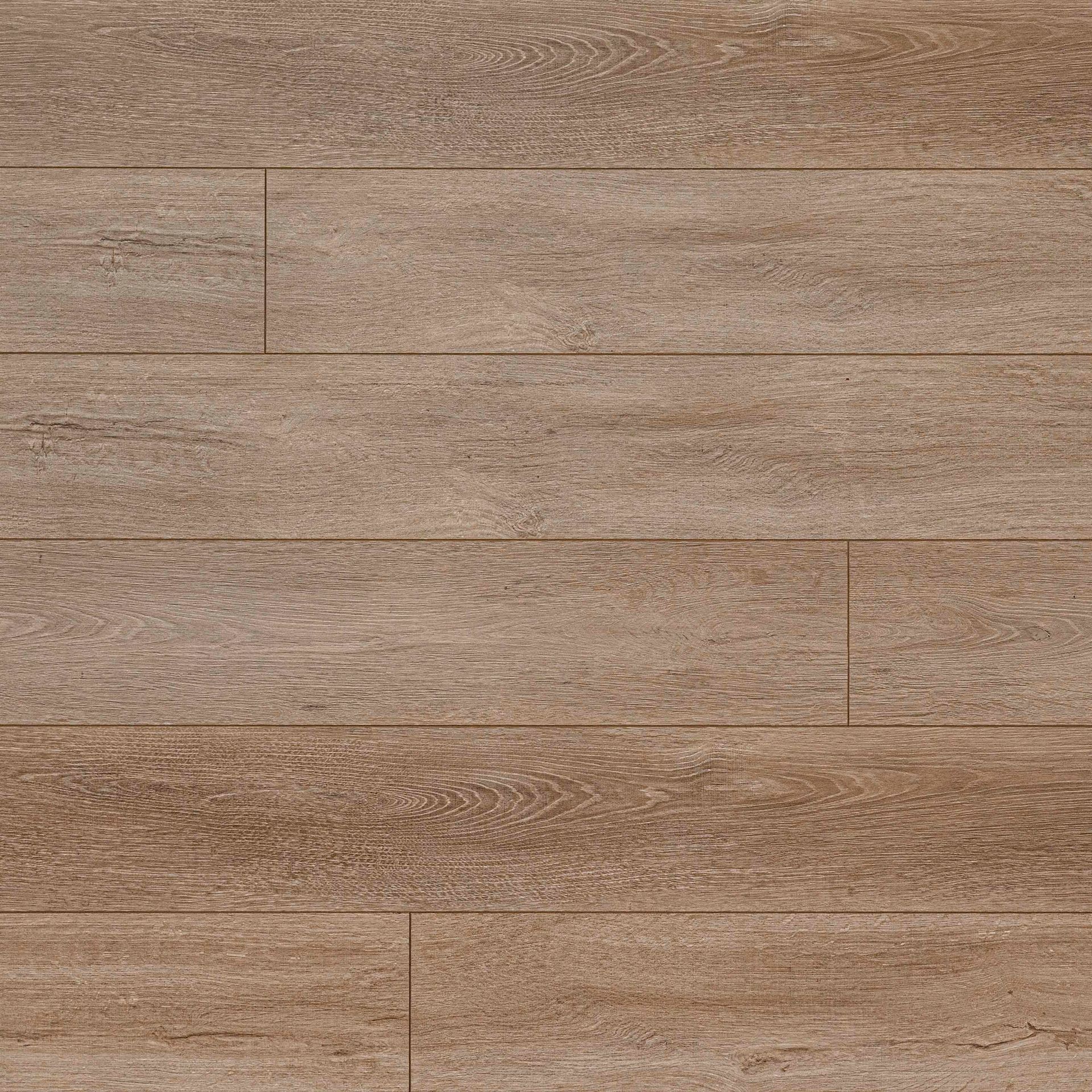 Wood-look flooring in shades of brown and tan, arranged in horizontal planks.