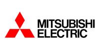 Mitsubishi Electric logo with red triangular emblem and black text on a white background