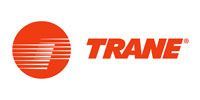 Trane logo with orange circular emblem and italic wordmark on white background