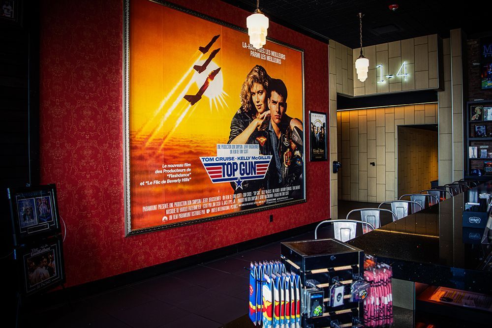 Movie theater lobby with a