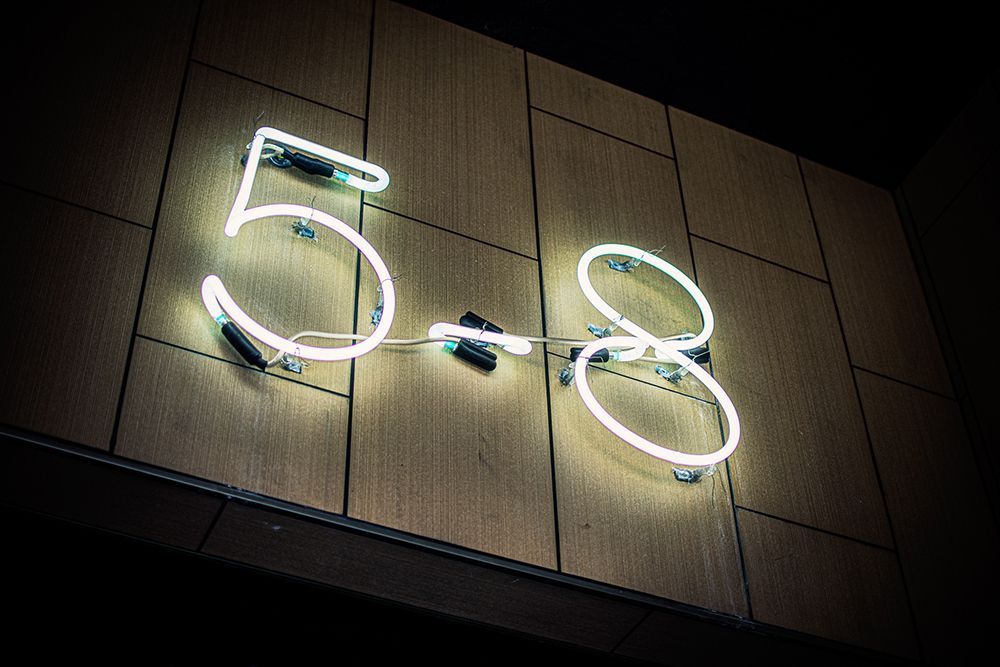 Neon sign displaying