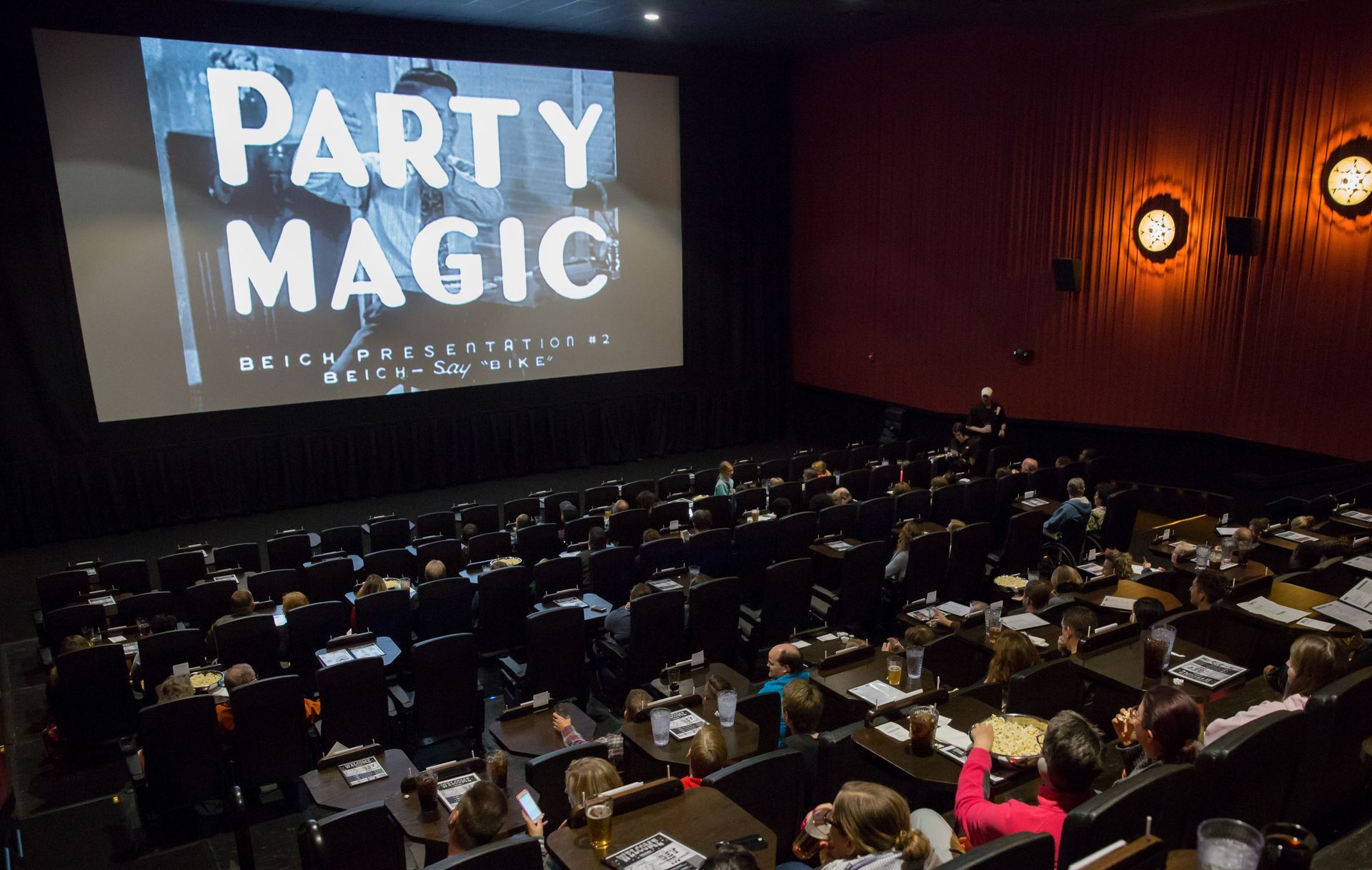 Movie theater with audience watching