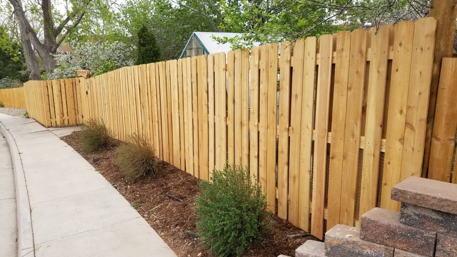 Wood fencing