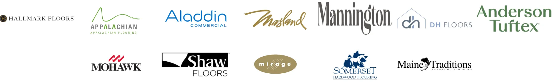 Logos for various brands.