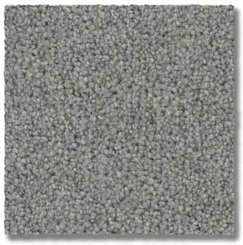 Gray carpet square with a textured, speckled surface.