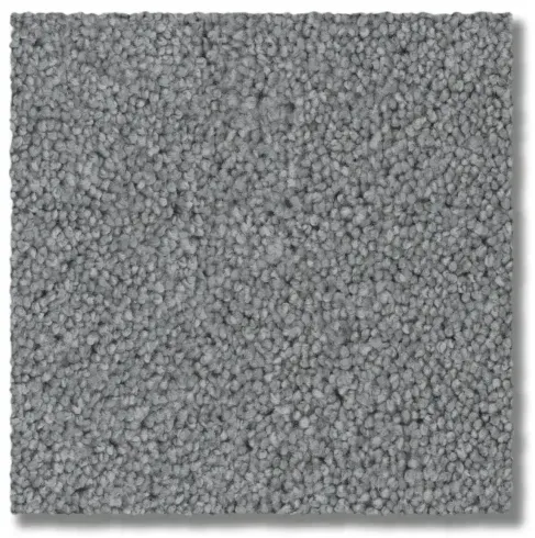 Square gray carpet sample with a textured, speckled appearance.