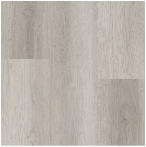 Light gray wood-look flooring with a natural grain pattern.