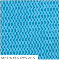 Sky blue fabric with a diamond-shaped mesh pattern.