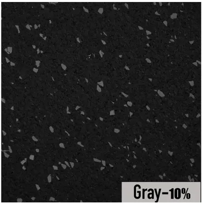 Black rubber flooring with scattered gray flecks, labeled 
