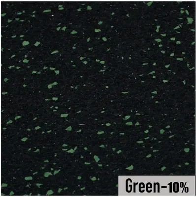Black rubber gym flooring with 10% green flecks.