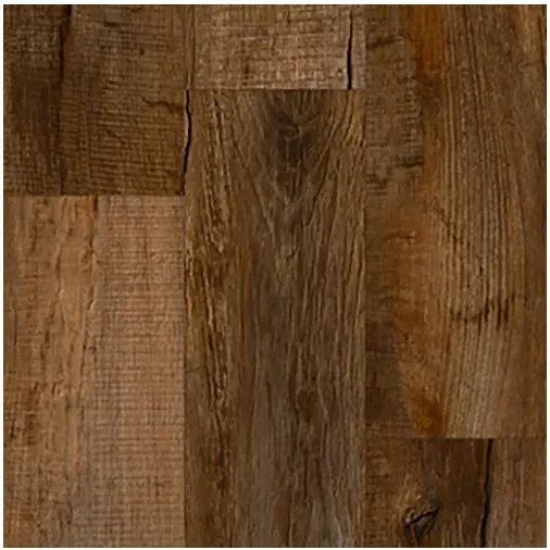 Brown and tan wood-look flooring with varying grain patterns and color tones.