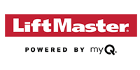 The LiftMaster logo in white text on a red rectangle, with the text 