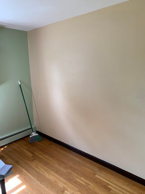 There is a broom in the middle of the room.