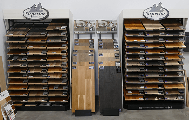 Hardwood selection on display