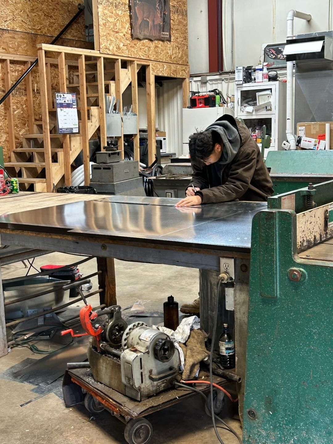 Man drawing a pattern