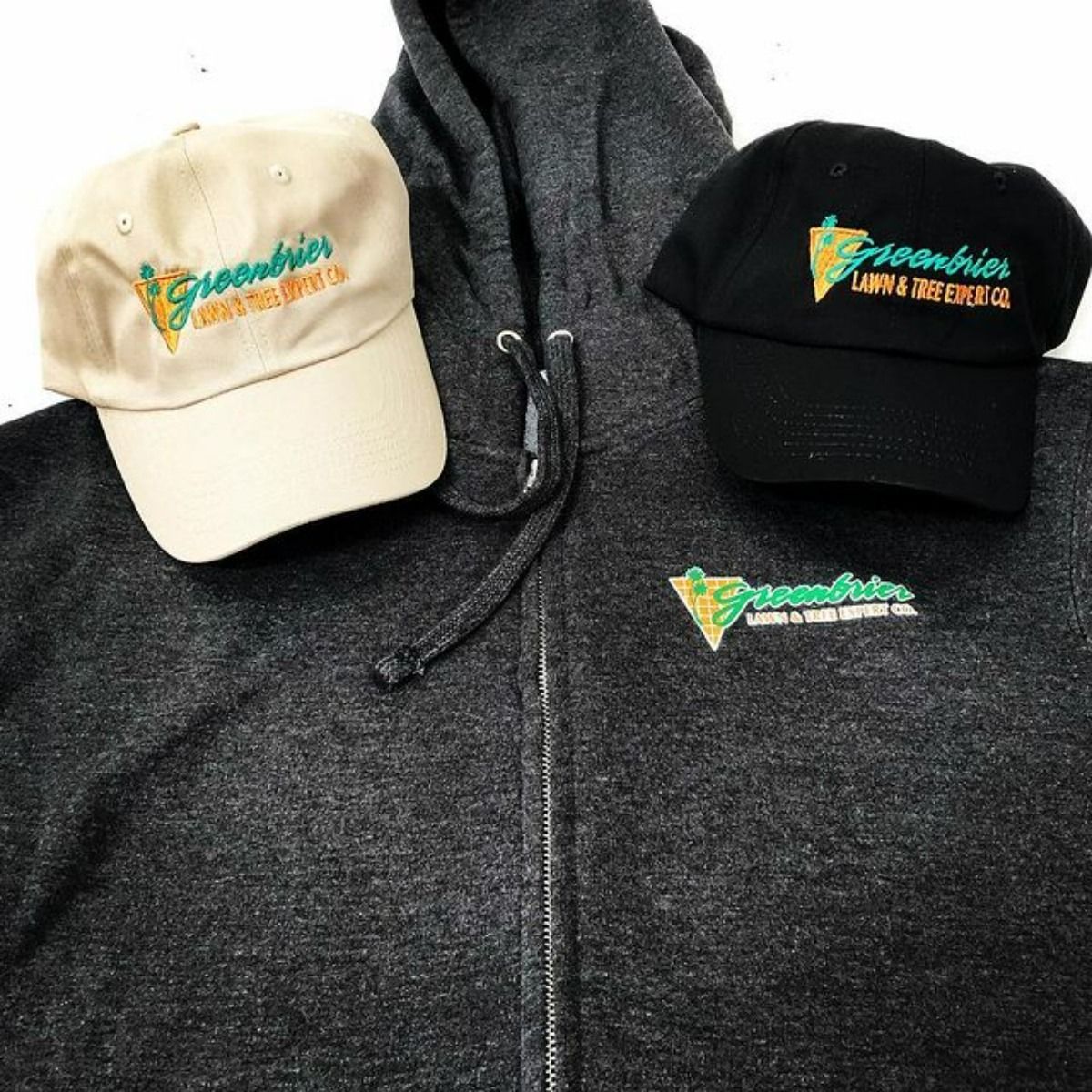 Gray zip-up hoodie with 