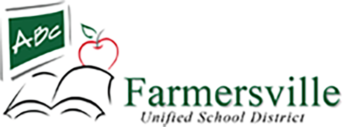 The logo for farmersville unified school district