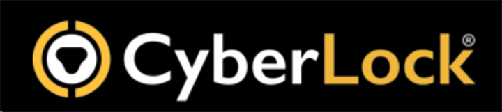 A black and yellow logo for cyber lock